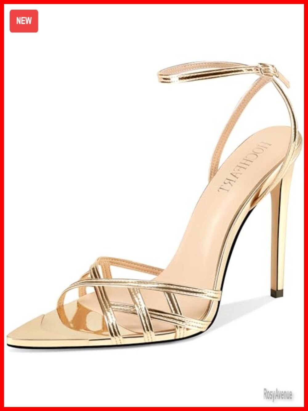 Women's Strappy Heels Lace Up Pointed Open Toe Ankle Strap Stiletto High Heels